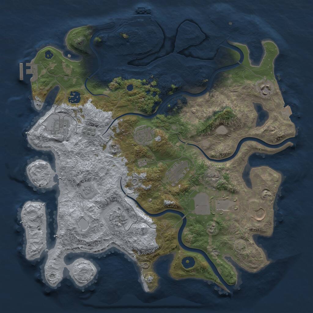 Rust Map: Procedural Map, Size: 3750, Seed: 1359056219, 15 Monuments