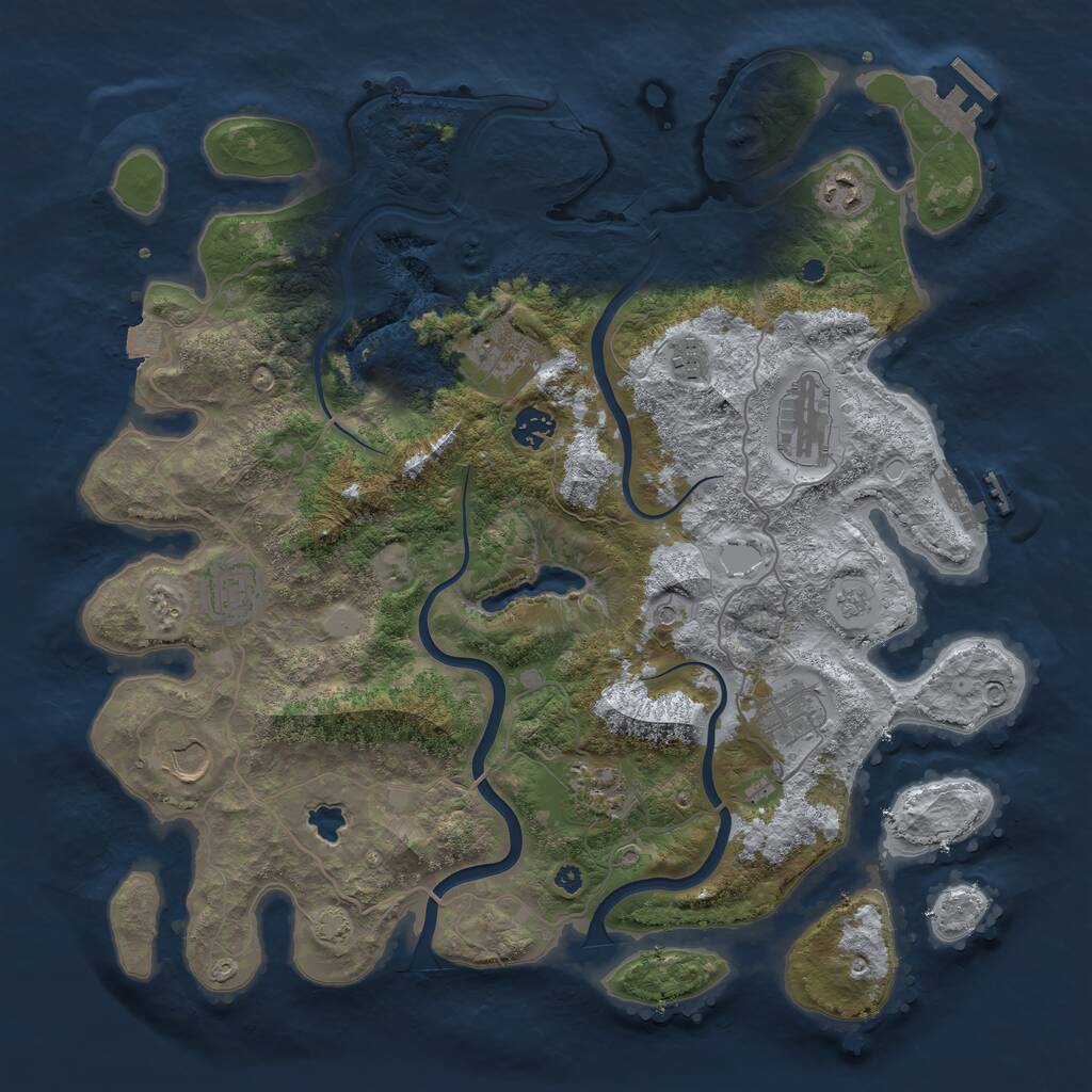 Rust Map: Procedural Map, Size: 4000, Seed: 1385661611, 15 Monuments