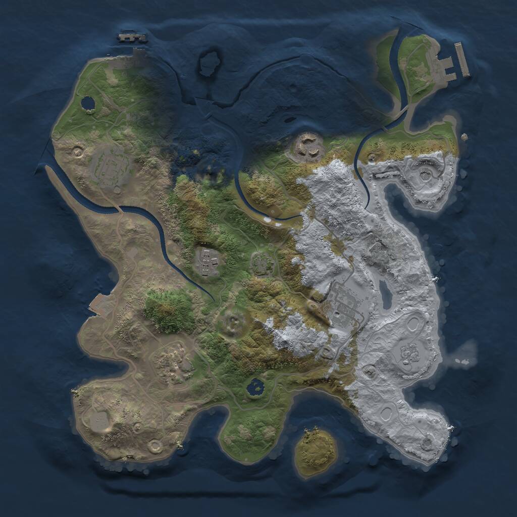 Rust Map: Procedural Map, Size: 3000, Seed: 1871528776, 11 Monuments