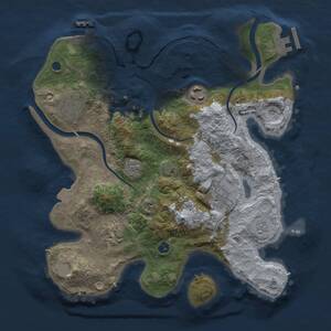 Thumbnail Rust Map: Procedural Map, Size: 3000, Seed: 1871528776, 11 Monuments
