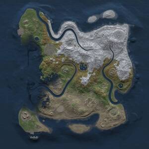 Thumbnail Rust Map: Procedural Map, Size: 3000, Seed: 1263547, 11 Monuments