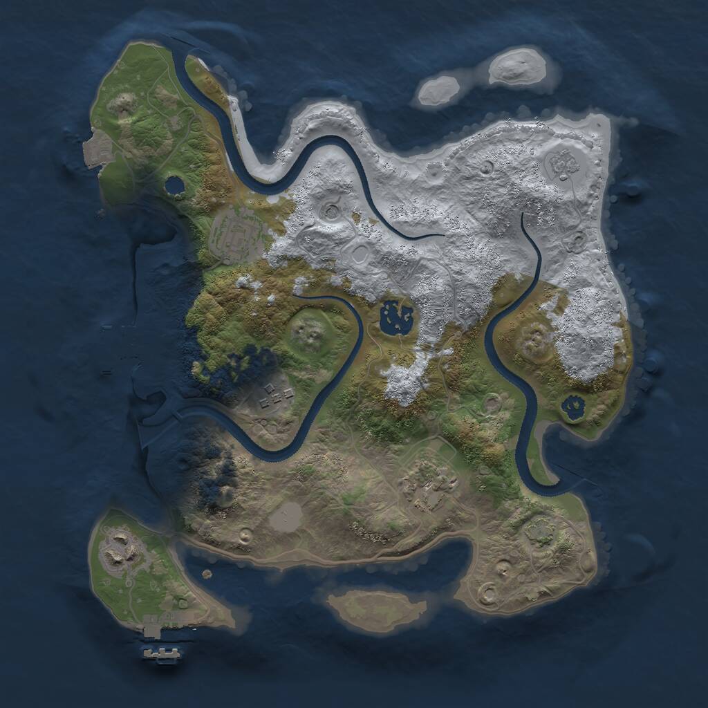 Rust Map: Procedural Map, Size: 3000, Seed: 1263547, 11 Monuments