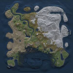 Thumbnail Rust Map: Procedural Map, Size: 4000, Seed: 2055566641, 16 Monuments