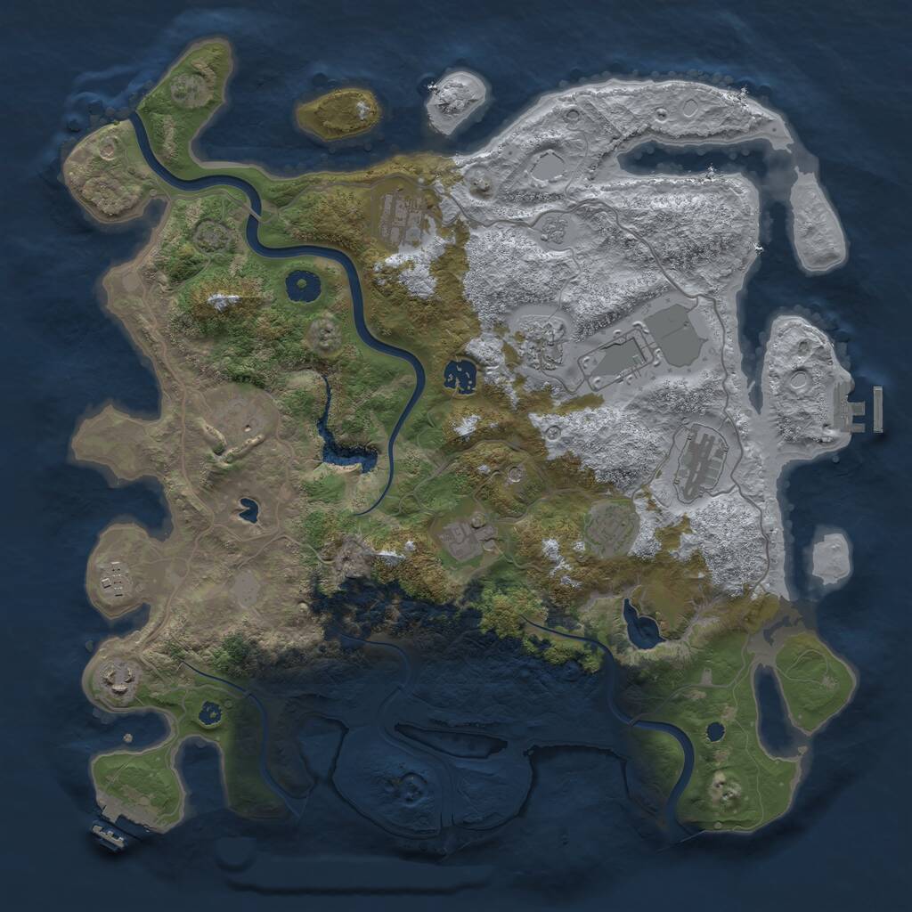 Rust Map: Procedural Map, Size: 4000, Seed: 2055566641, 16 Monuments
