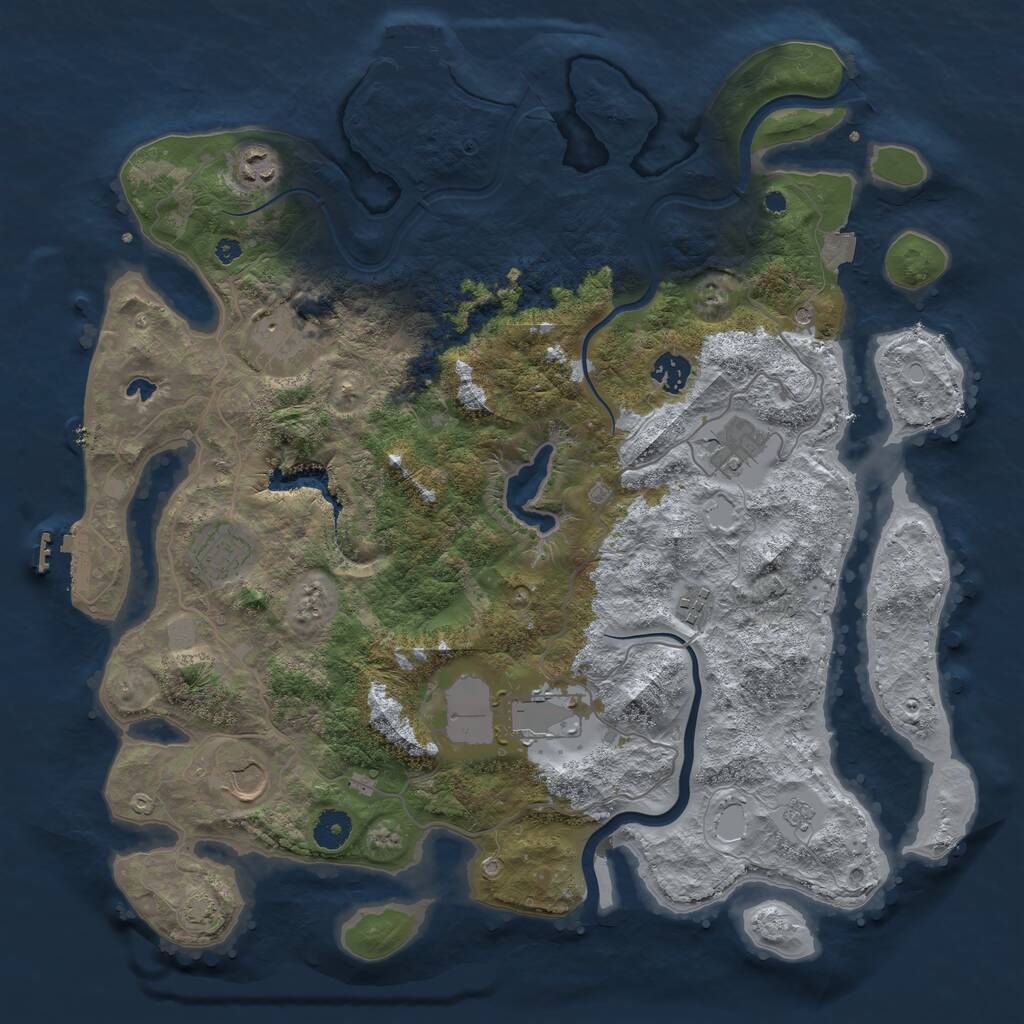 Rust Map: Procedural Map, Size: 4000, Seed: 406379513, 14 Monuments