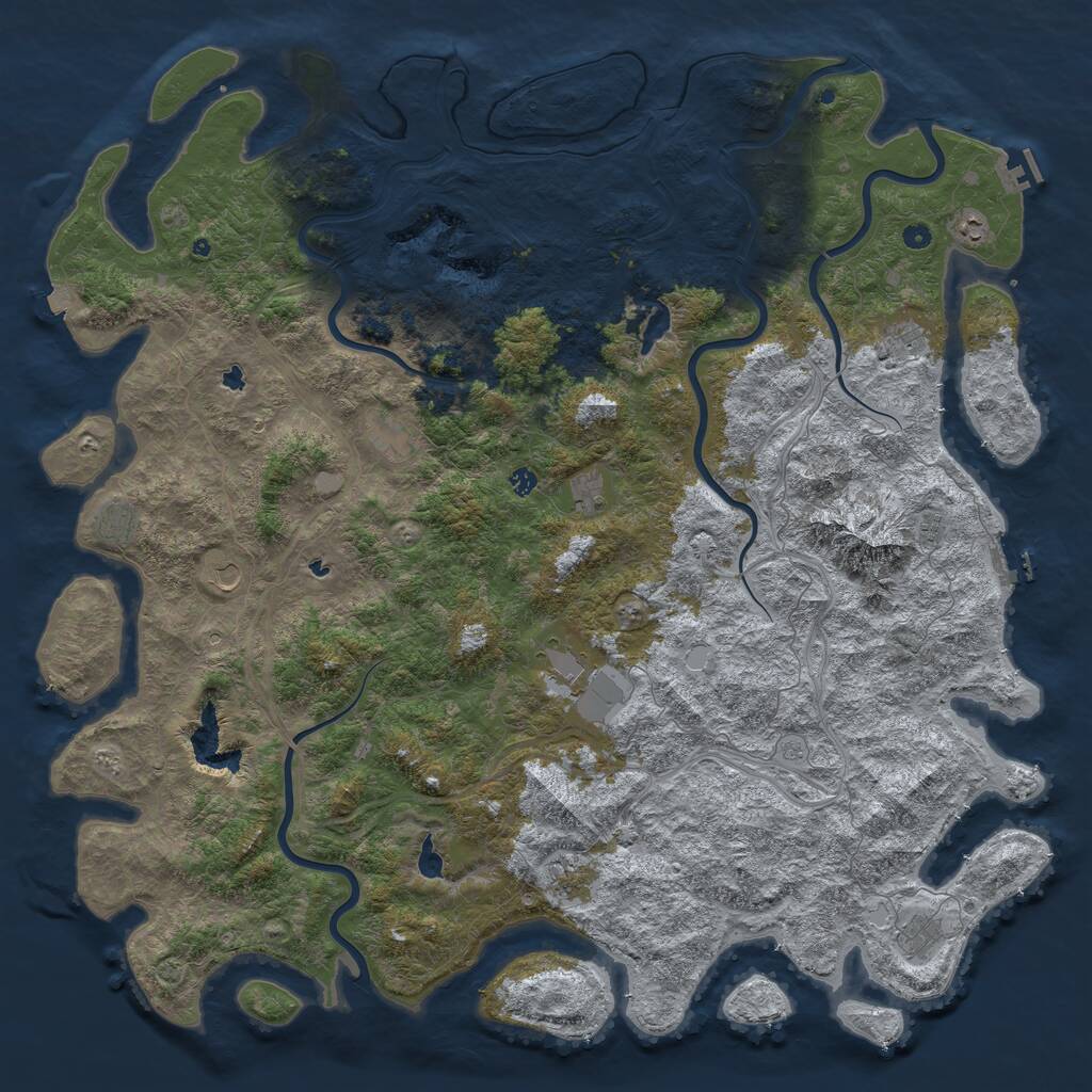 Rust Map: Procedural Map, Size: 6000, Seed: 1344978925, 17 Monuments
