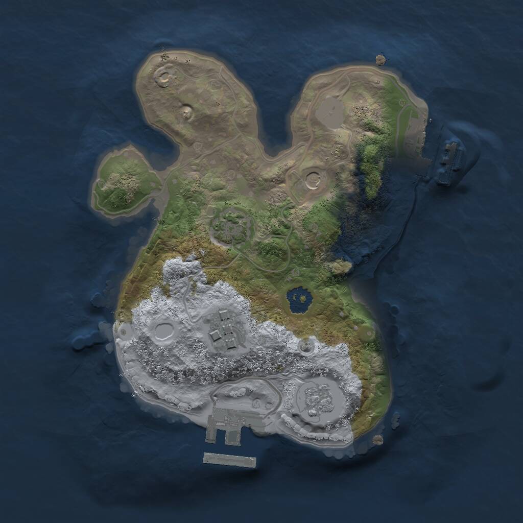 Rust Map: Procedural Map, Size: 2000, Seed: 90812, 7 Monuments