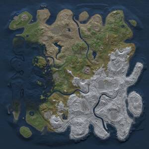Thumbnail Rust Map: Procedural Map, Size: 4500, Seed: 908150981, 17 Monuments