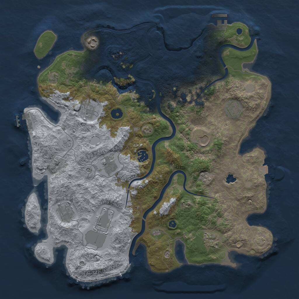 Rust Map: Procedural Map, Size: 4000, Seed: 1007140926, 16 Monuments