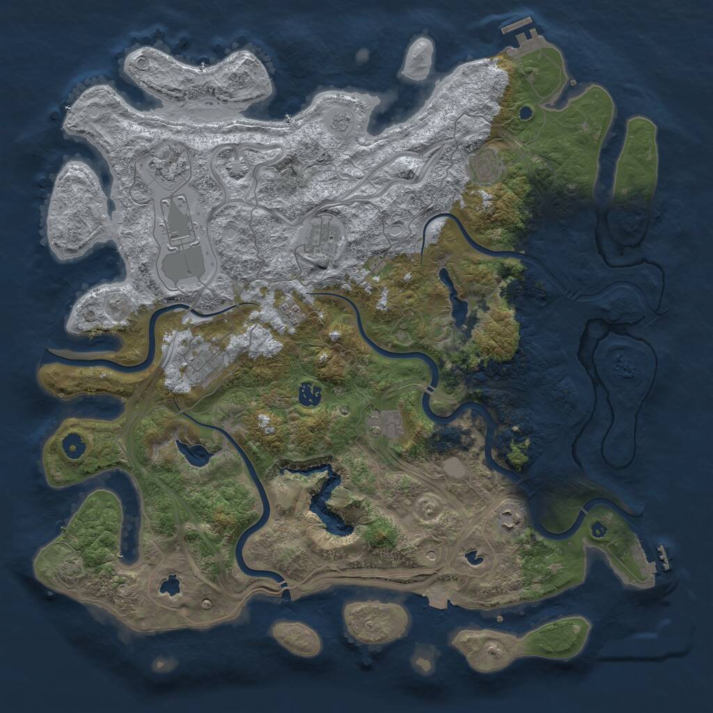 Rust Map: Procedural Map, Size: 4500, Seed: 865713208, 15 Monuments