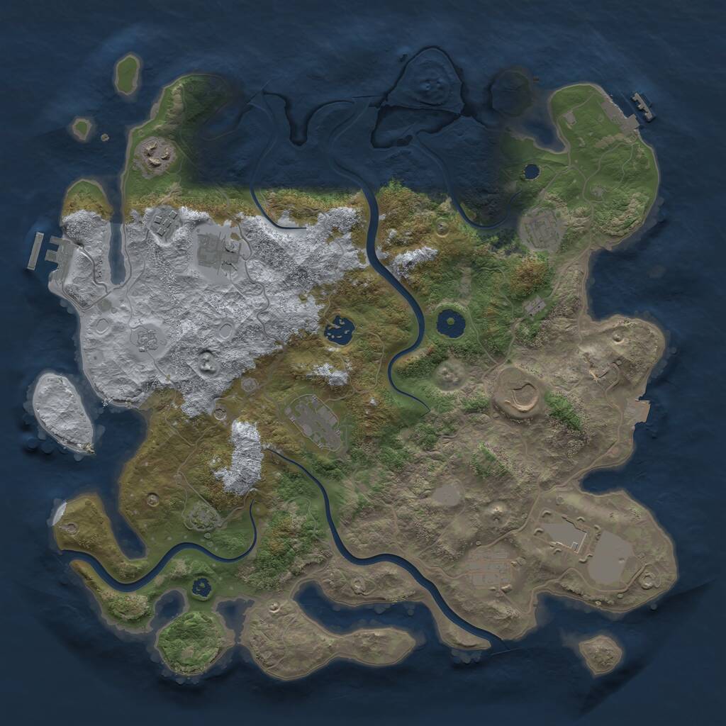 Rust Map: Procedural Map, Size: 3850, Seed: 1234567, 15 Monuments