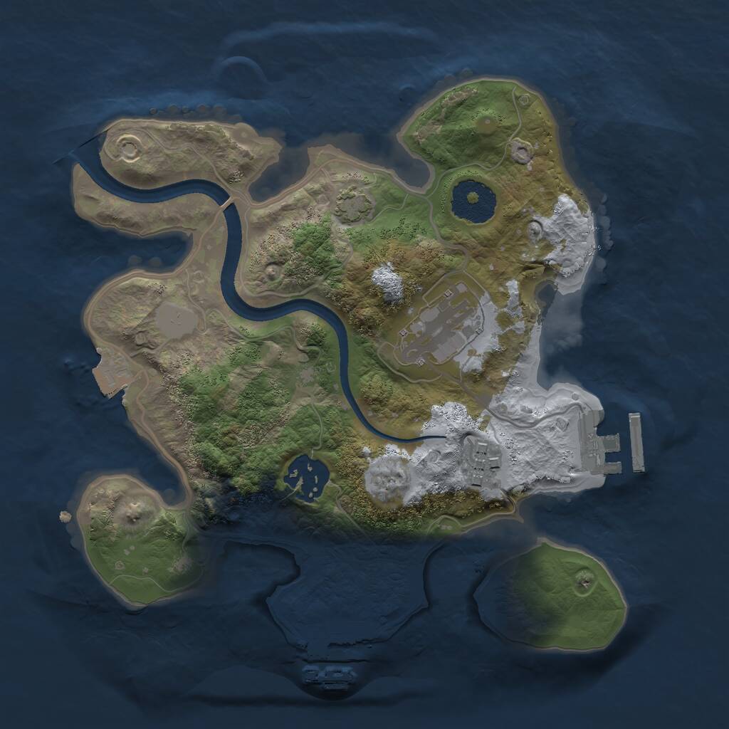 Rust Map: Procedural Map, Size: 2500, Seed: 435678, 7 Monuments