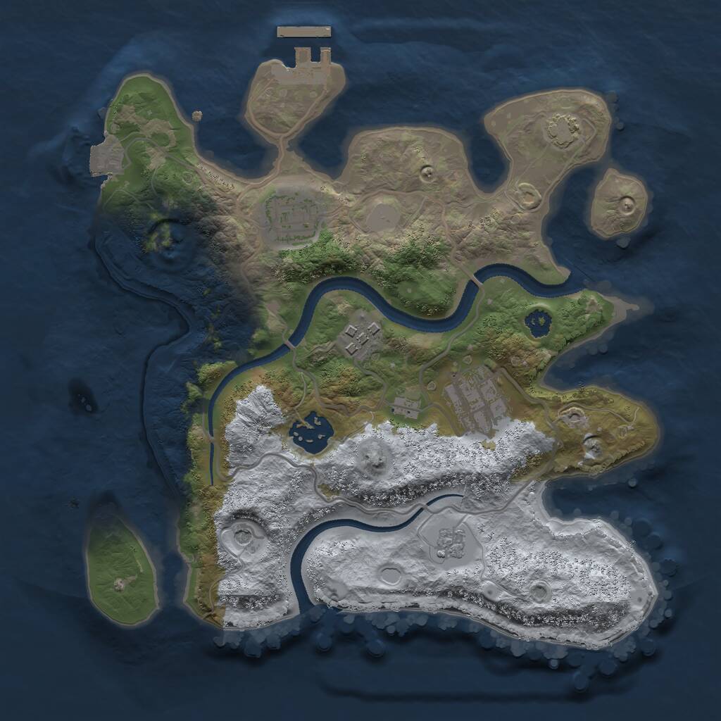 Rust Map: Procedural Map, Size: 2700, Seed: 1776254487, 9 Monuments