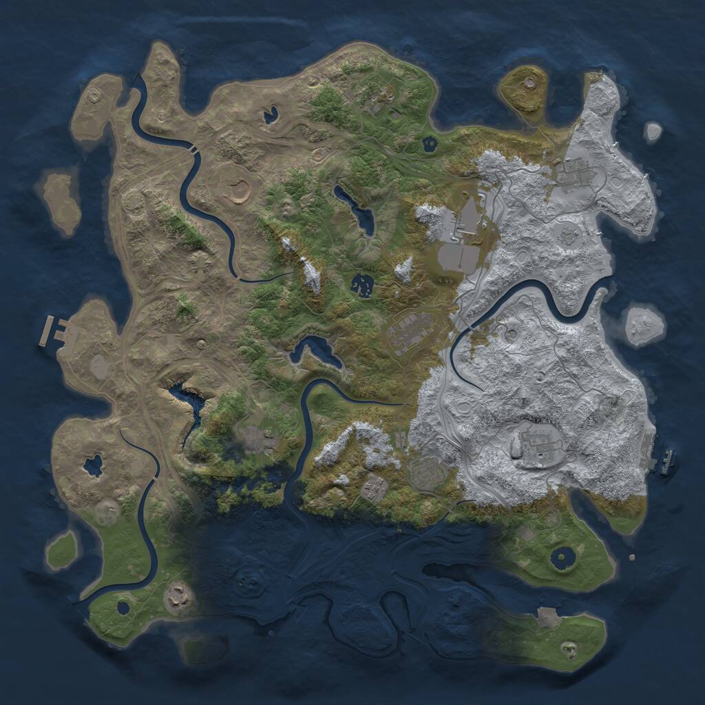 Rust Map: Procedural Map, Size: 4500, Seed: 854858399, 17 Monuments