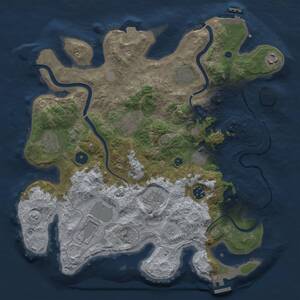 Thumbnail Rust Map: Procedural Map, Size: 3650, Seed: 490338029, 15 Monuments