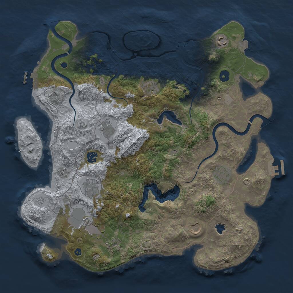 Rust Map: Procedural Map, Size: 4000, Seed: 293857901, 16 Monuments