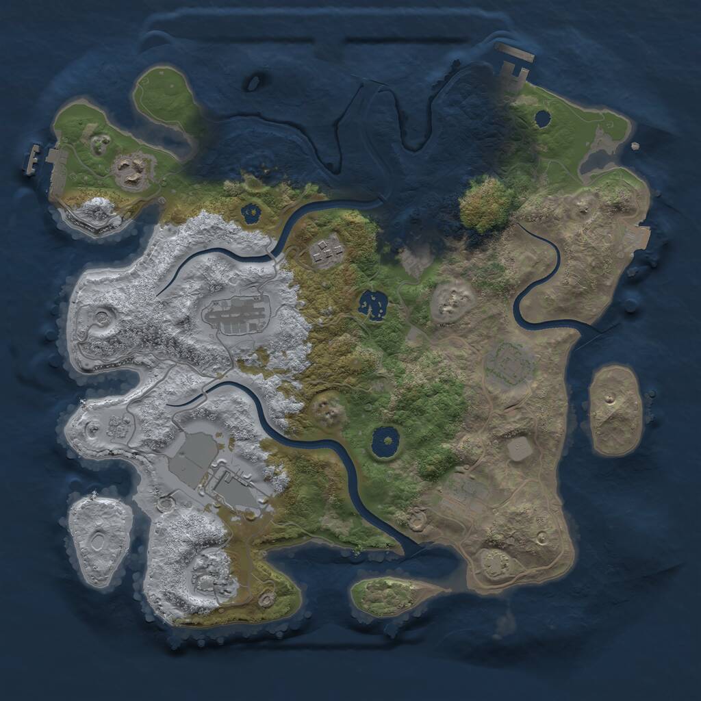 Rust Map: Procedural Map, Size: 3500, Seed: 2126, 15 Monuments