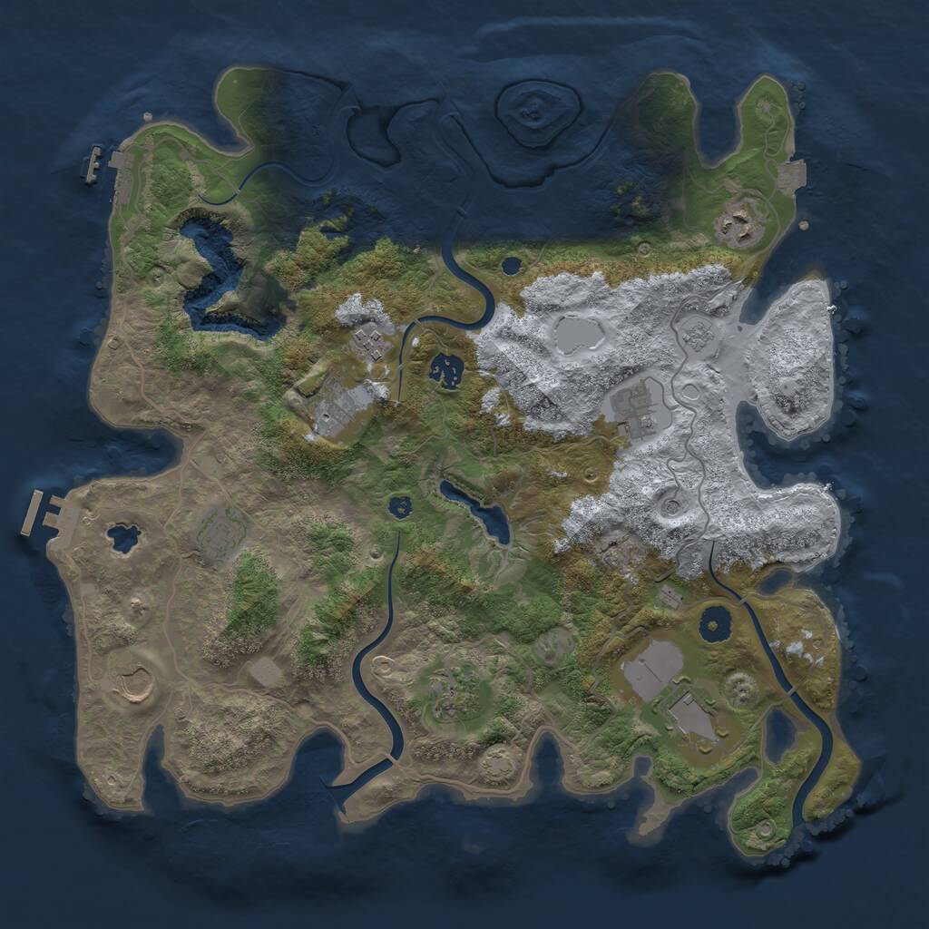 Rust Map: Procedural Map, Size: 4000, Seed: 512995855, 15 Monuments