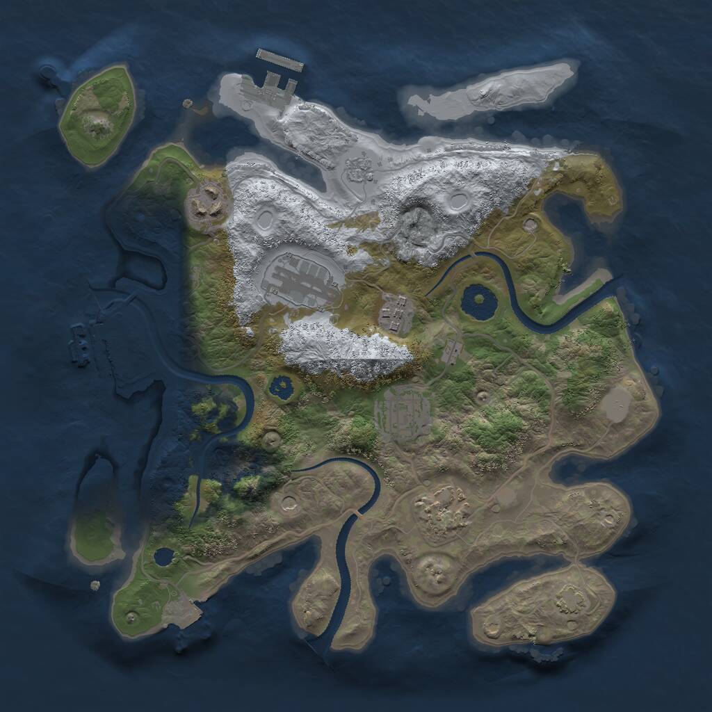 Rust Map: Procedural Map, Size: 3000, Seed: 1014950978, 11 Monuments