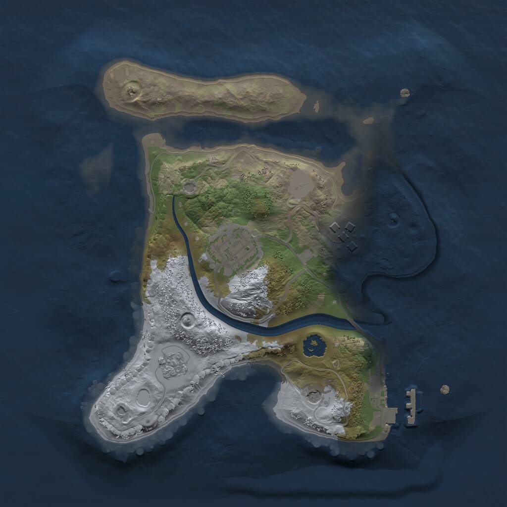 Rust Map: Procedural Map, Size: 2200, Seed: 1205943284, 6 Monuments