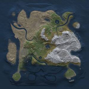 Thumbnail Rust Map: Procedural Map, Size: 3000, Seed: 954055, 9 Monuments