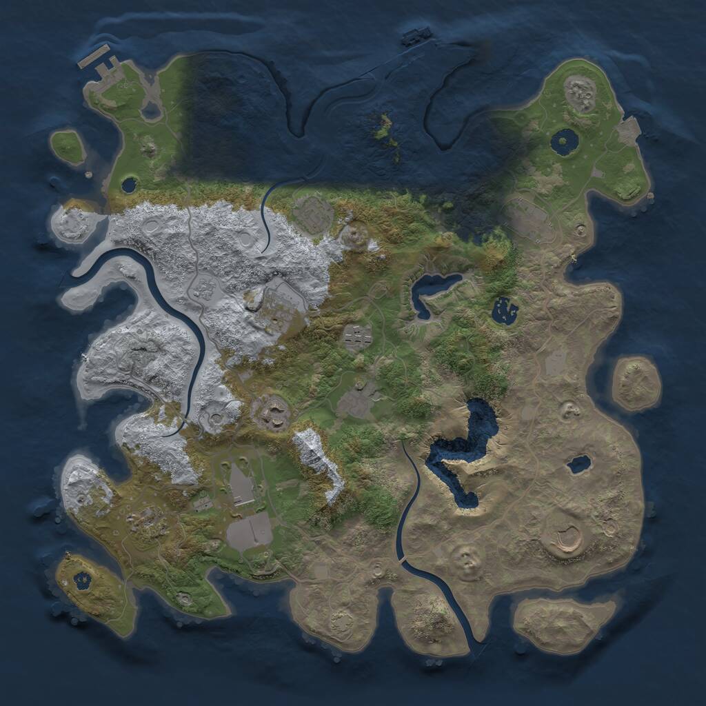 Rust Map: Procedural Map, Size: 4000, Seed: 1812241672, 16 Monuments