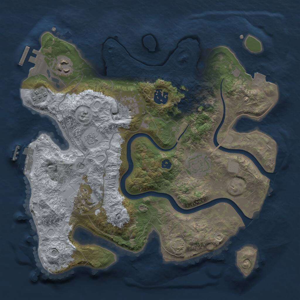 Rust Map: Procedural Map, Size: 3000, Seed: 856085133, 12 Monuments