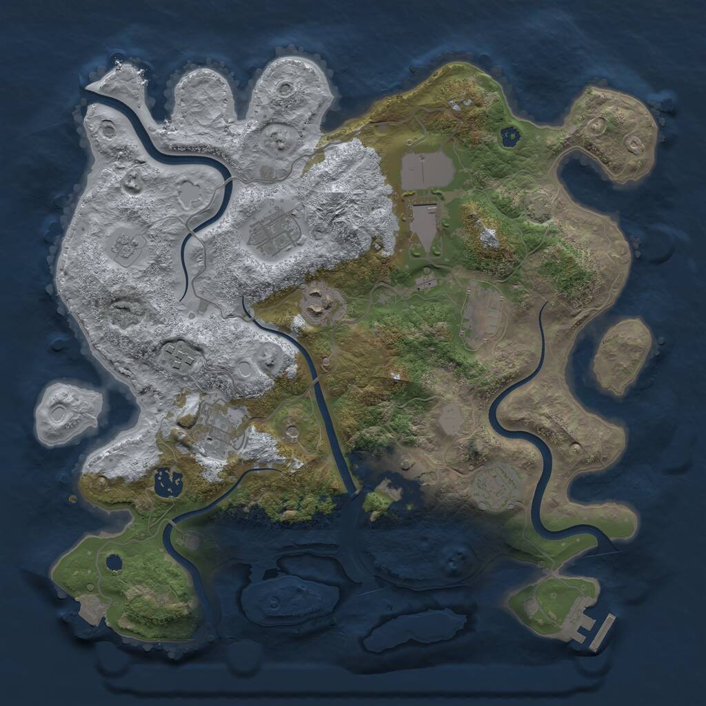 Rust Map: Procedural Map, Size: 3500, Seed: 507371688, 14 Monuments