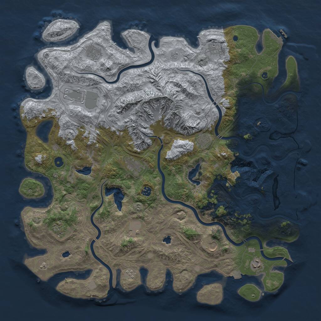 Rust Map: Procedural Map, Size: 5000, Seed: 457399, 17 Monuments