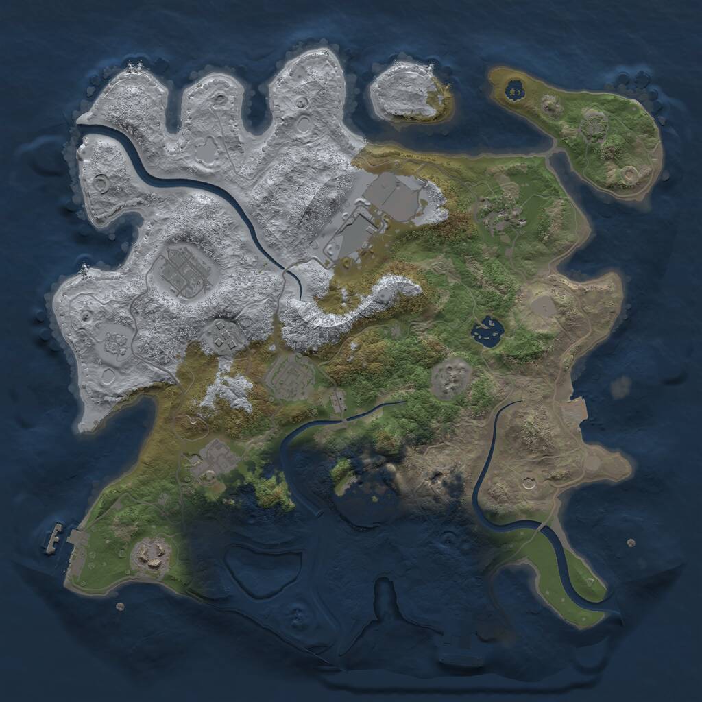 Rust Map: Procedural Map, Size: 3500, Seed: 1835418288, 15 Monuments