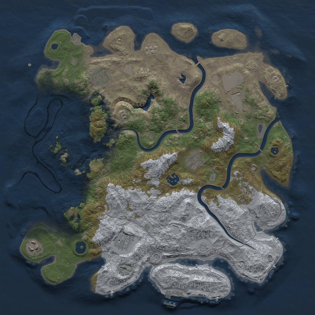 Rust Map: Procedural Map, Size: 4000, Seed: 4679135, 14 Monuments