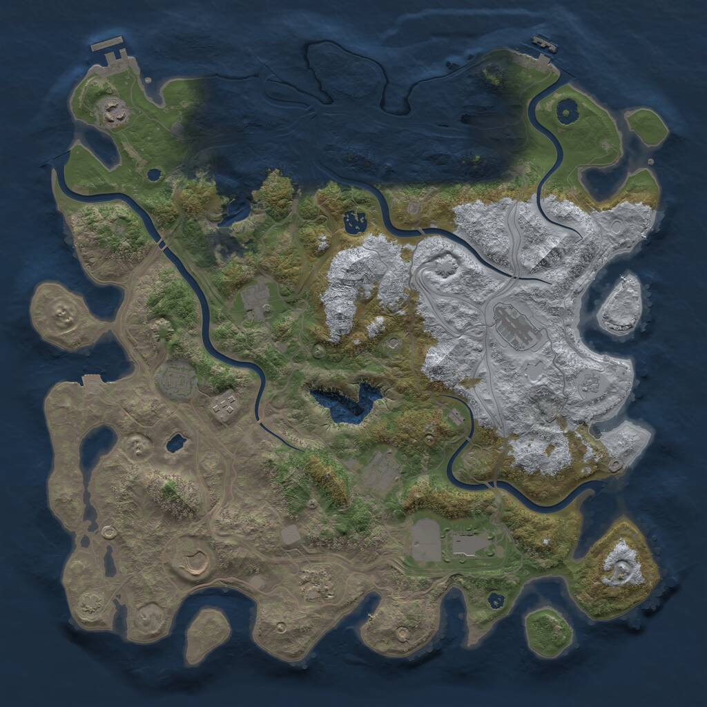 Rust Map: Procedural Map, Size: 4400, Seed: 537481836, 16 Monuments