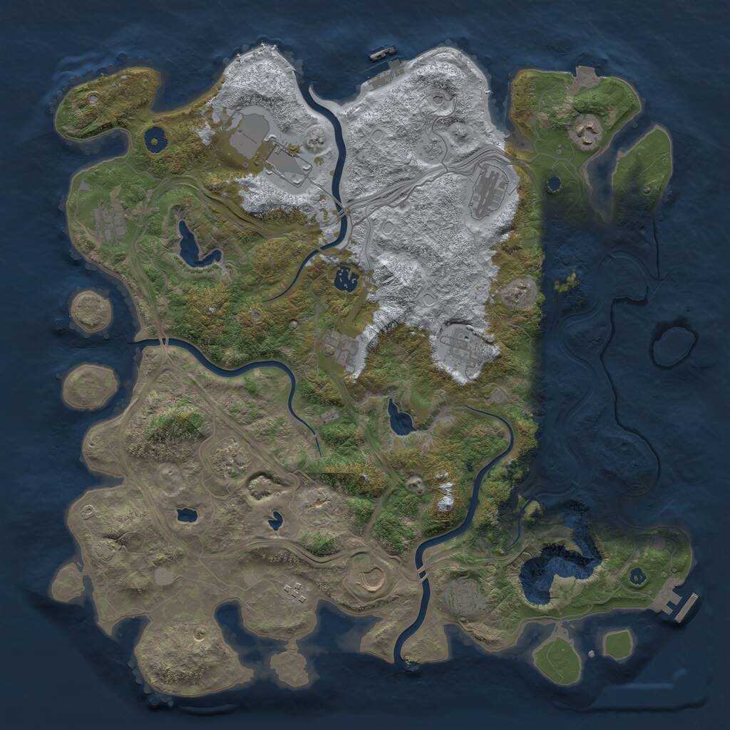 Rust Map: Procedural Map, Size: 4500, Seed: 1539191995, 17 Monuments