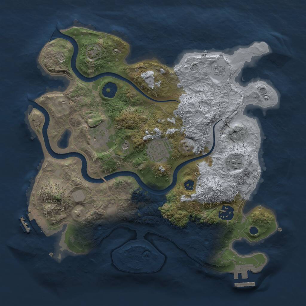 Rust Map: Procedural Map, Size: 3000, Seed: 451336933, 10 Monuments