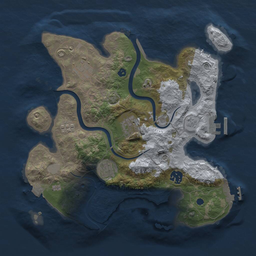 Rust Map: Procedural Map, Size: 3000, Seed: 71752, 11 Monuments