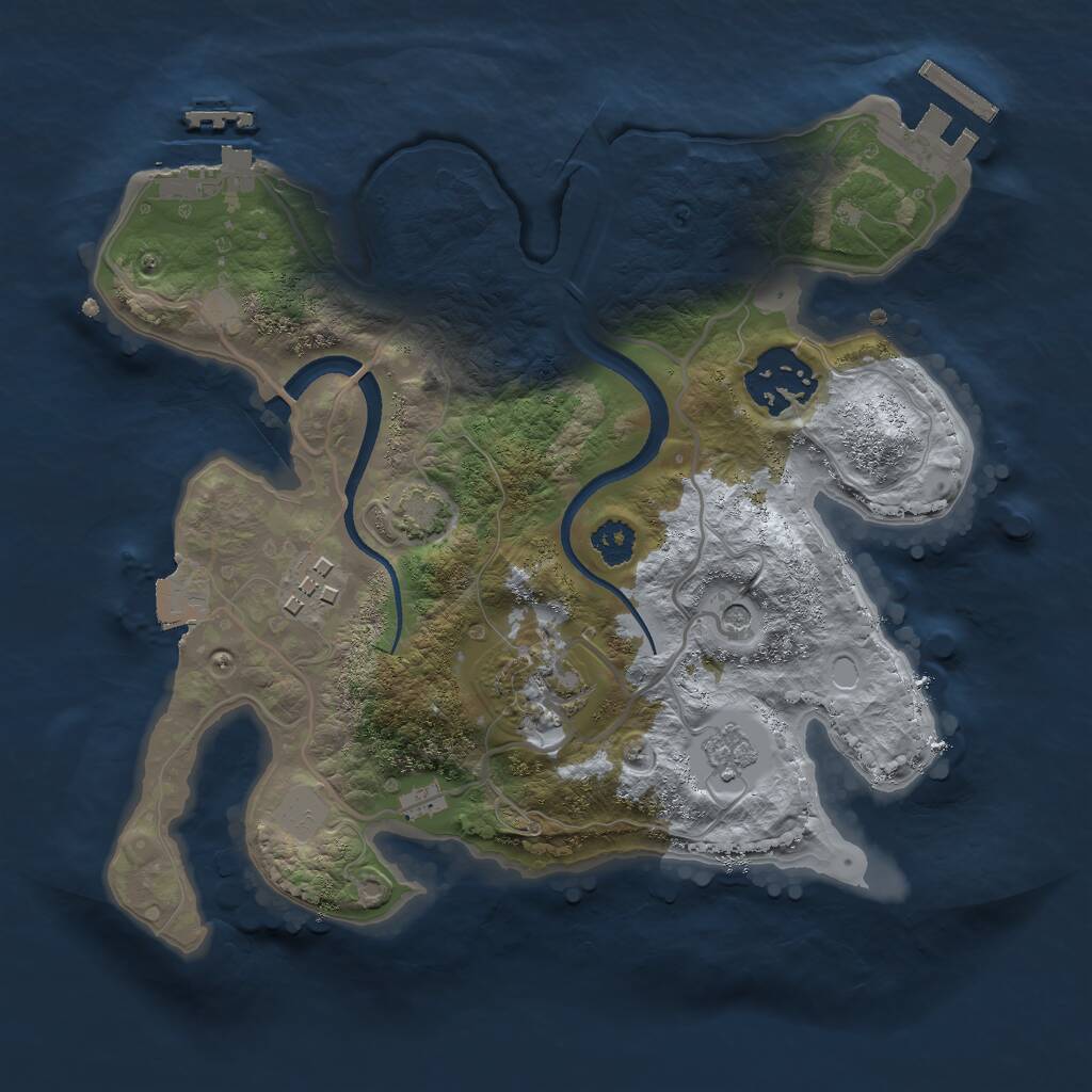 Rust Map: Procedural Map, Size: 2500, Seed: 1516775788, 9 Monuments
