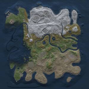 Thumbnail Rust Map: Procedural Map, Size: 3750, Seed: 1032833777, 15 Monuments