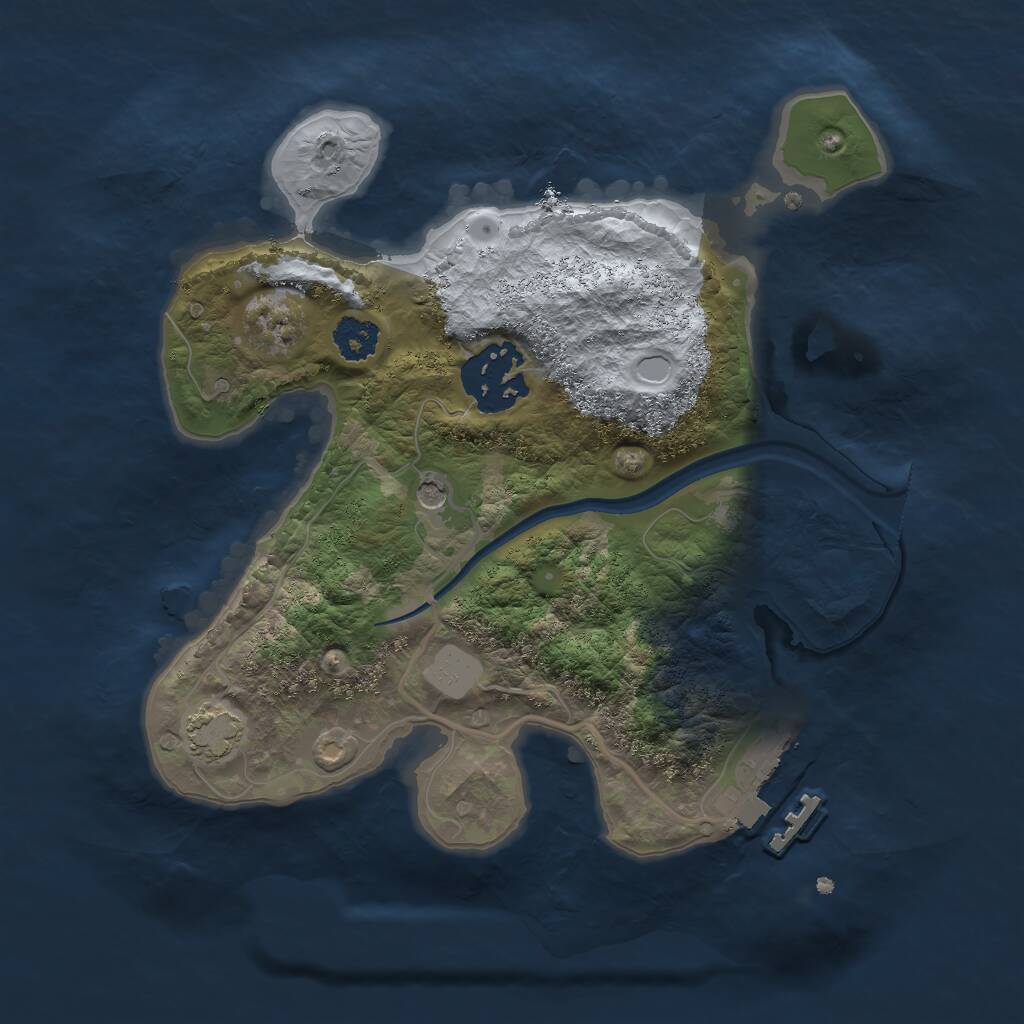 Rust Map: Procedural Map, Size: 2300, Seed: 5164868, 5 Monuments