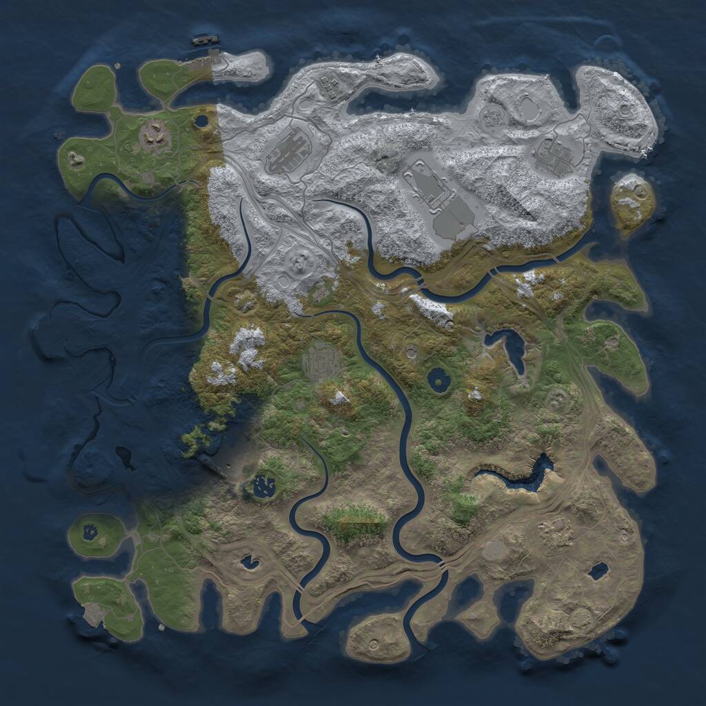 Rust Map: Procedural Map, Size: 4500, Seed: 2083578113, 15 Monuments