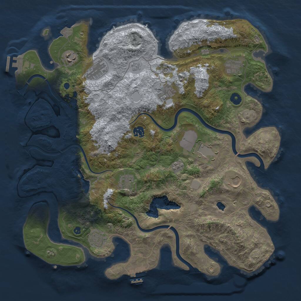 Rust Map: Procedural Map, Size: 4000, Seed: 1075607710, 16 Monuments