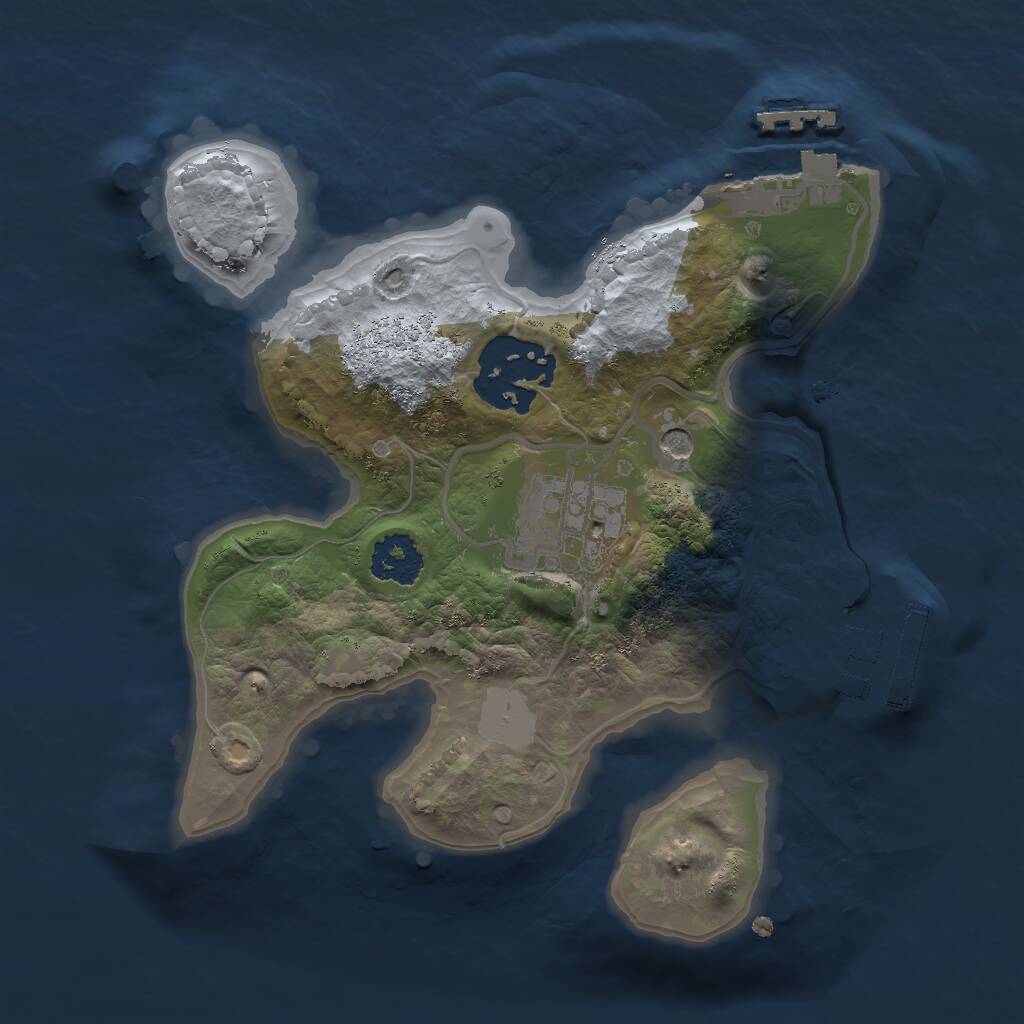 Rust Map: Procedural Map, Size: 2000, Seed: 529527688, 6 Monuments
