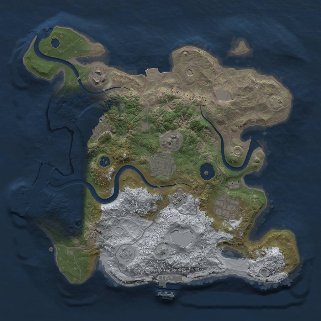 Rust Map: Procedural Map, Size: 3000, Seed: 2015609600, 11 Monuments