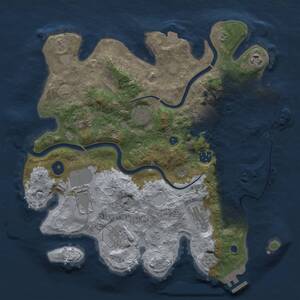 Thumbnail Rust Map: Procedural Map, Size: 3500, Seed: 1899029790, 15 Monuments