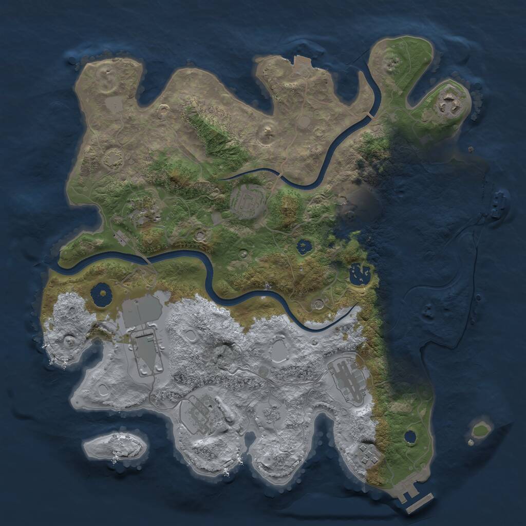 Rust Map: Procedural Map, Size: 3500, Seed: 1899029790, 15 Monuments