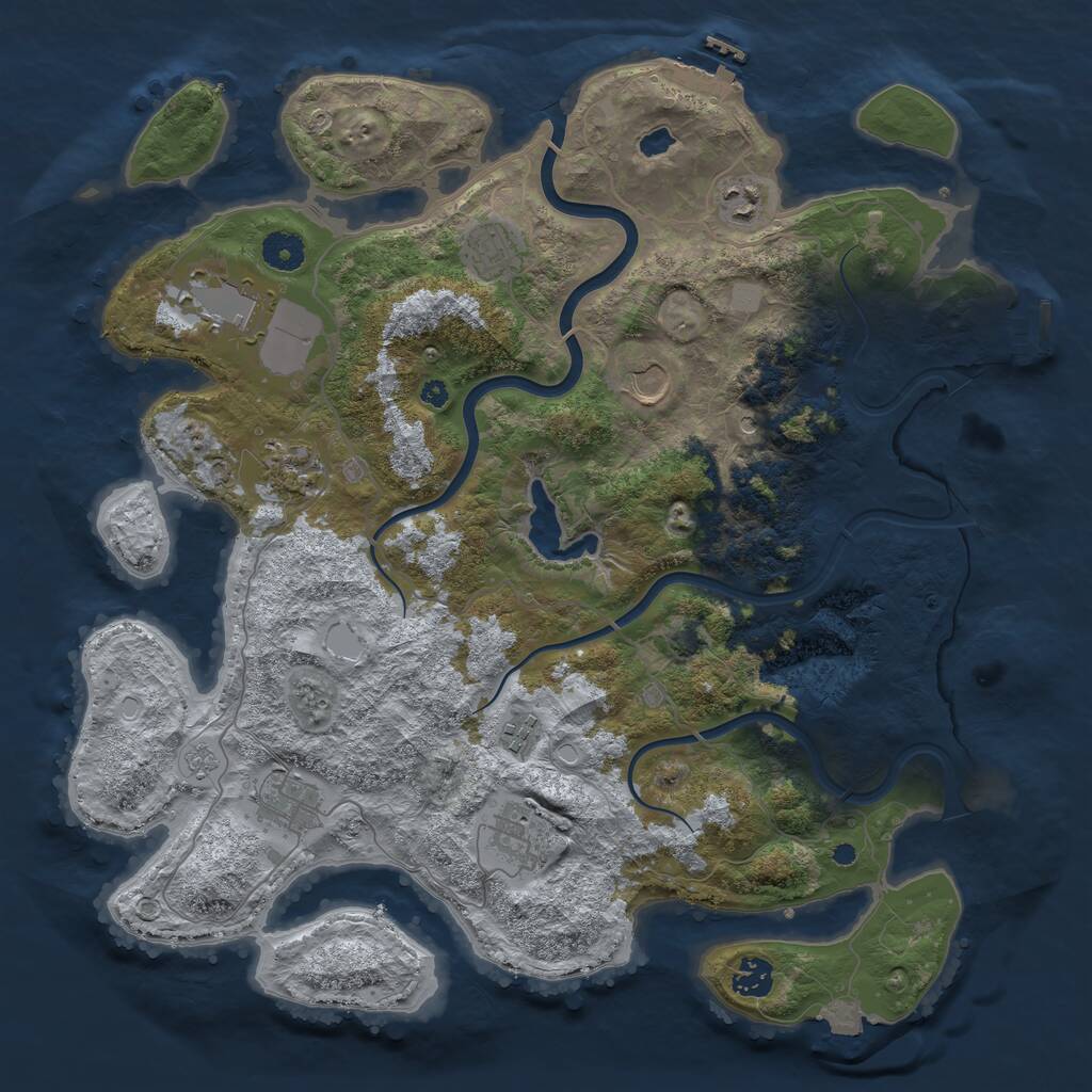 Rust Map: Procedural Map, Size: 4000, Seed: 70659686, 15 Monuments