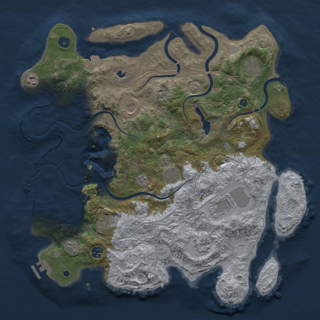 Rust Map: Procedural Map, Size: 4250, Seed: 403863, 15 Monuments