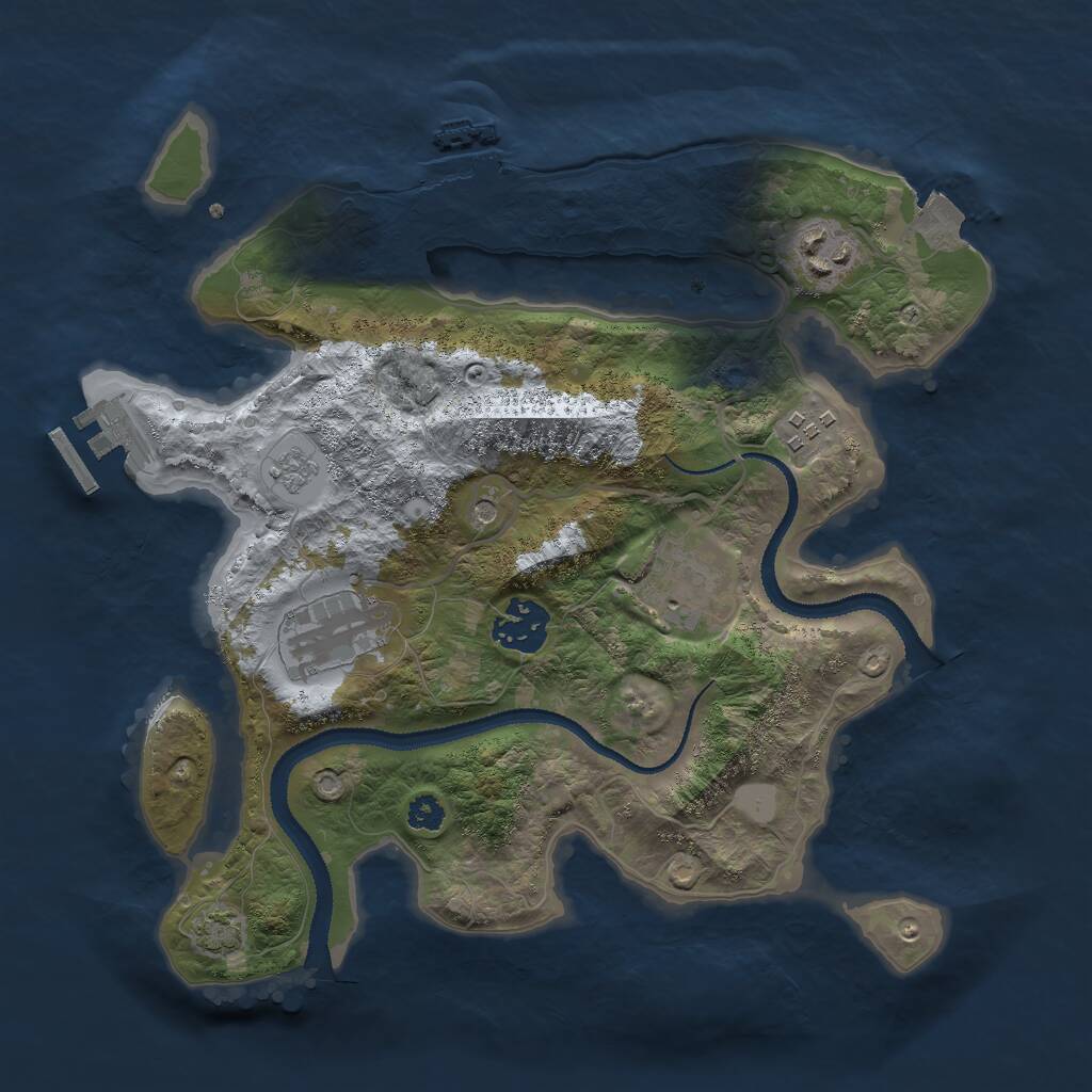 Rust Map: Procedural Map, Size: 3000, Seed: 731527849, 11 Monuments