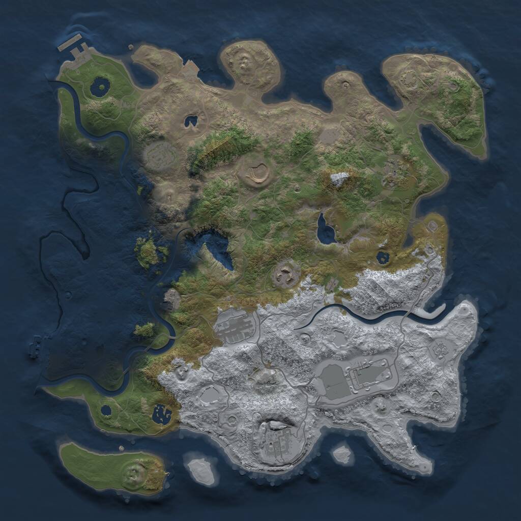 Rust Map: Procedural Map, Size: 4000, Seed: 706926079, 15 Monuments