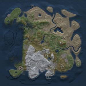 Thumbnail Rust Map: Procedural Map, Size: 4000, Seed: 93456857, 16 Monuments