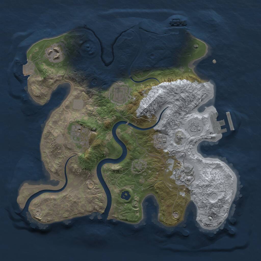 Rust Map: Procedural Map, Size: 2750, Seed: 1360414996, 11 Monuments